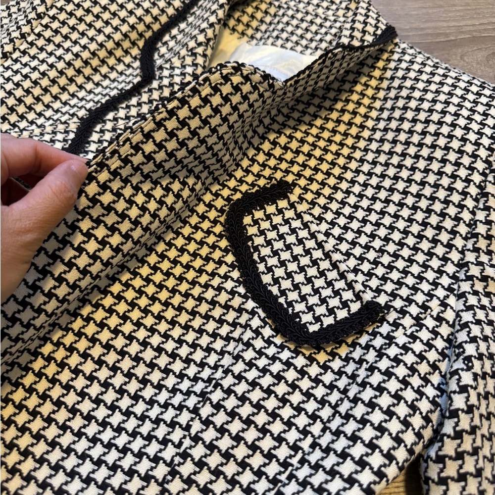 So Crazy by Rina Rossi Women's Black and White Houndstooth Blazer- Size 4 - Picture 5 of 14